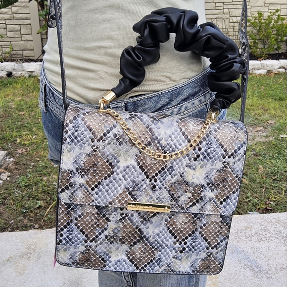 Betsey Johnson Handbags - NWT SNAKE BETSEY JOHNSON SCRUNCHIE TOP HANDLE